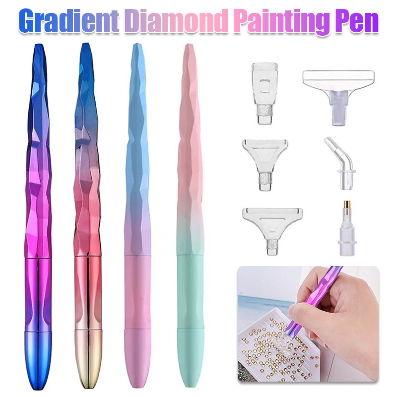 Art Craft Shop - ชุดปากกาเพ้นท์เพชรไล่เฉดสีพร้อมหัวปากกา 6 แบบ อุปกรณ์งานศิลปะ DIY ของขวัญคริสต์มาสสำหรับคนรักการเพ้นท์