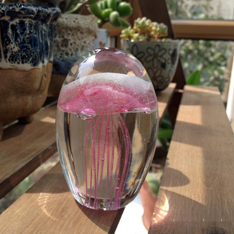 Art Craft Jellyfish - Miniature 3D แมงกะพรุนคริสตัล Figurines รุ่น Glass