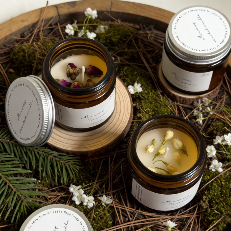 Soy Candle Fragrance Oil - เทียนหอมกลิ่นดอกมะลิและดอกกุหลาบแห้ง น้ำมันหอมระเหยจากพืช กลิ่นหอมยาวนาน ของขวัญสุดโรแมนติกสำหรับห้องนอนที่บ้าน