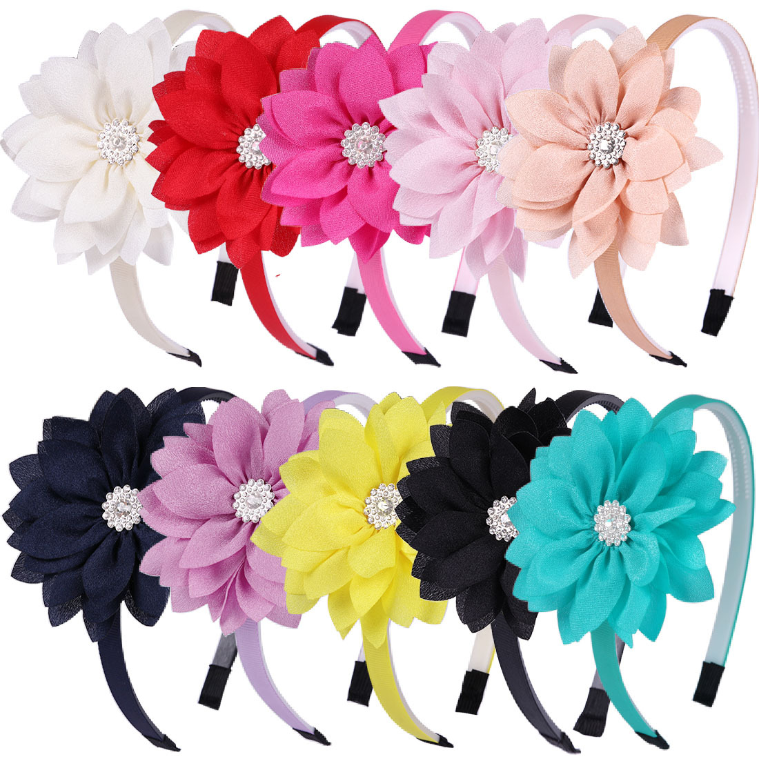 Art And Craft Hair - ที่คาดผมแฟชั่นดอกไม้ผ้าติดผมสำหรับเด็กผู้หญิงน่ารักสายรัด Bando Bunga คริสตัลสายรัดผมอุปกรณ์ผมสำหรับเด็ก
