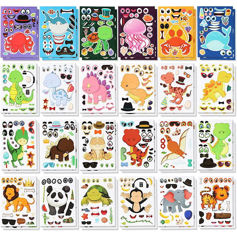 12/24 แผ่น Make a Face สติกเกอ - Art And Craft Zoo Animals บทวิจารณ์และราคา