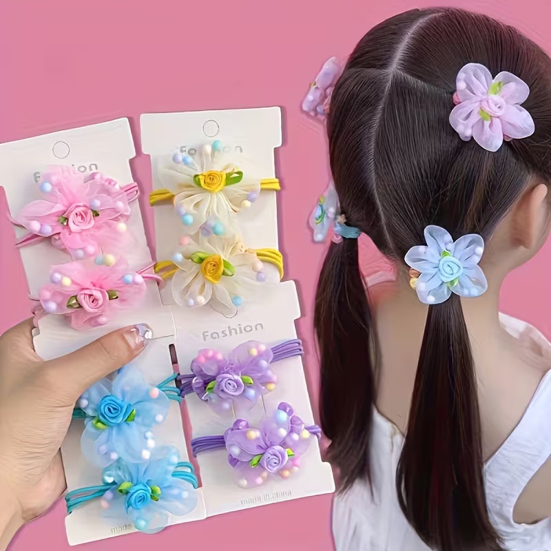 ยางรัดผมลายดอกไม้สำหรับเด็กผู้ - Art And Craft Hair บทวิจารณ์และราคา