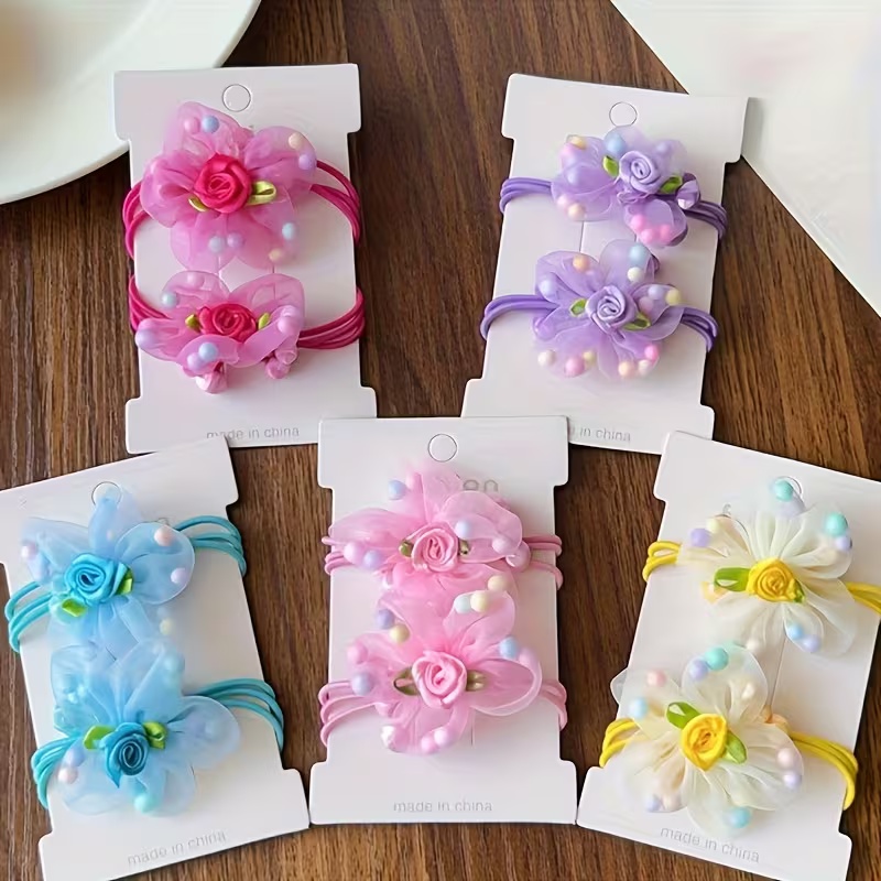 ยางรัดผมลายดอกไม้สำหรับเด็กผู้ - Art And Craft Hair บทวิจารณ์และราคา