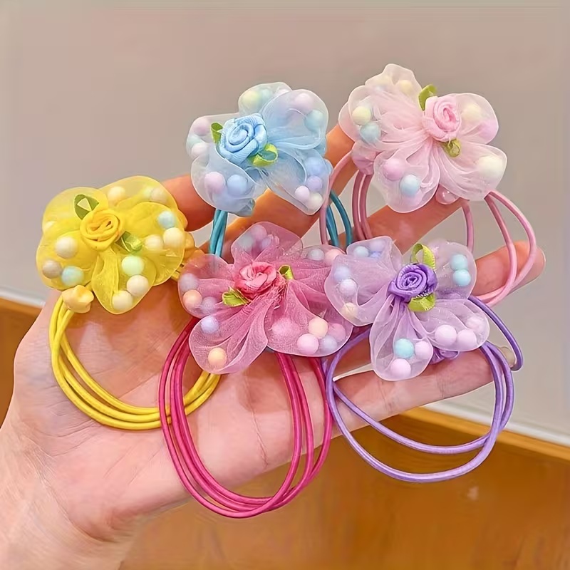 ยางรัดผมลายดอกไม้สำหรับเด็กผู้ - Art And Craft Hair บทวิจารณ์และราคา