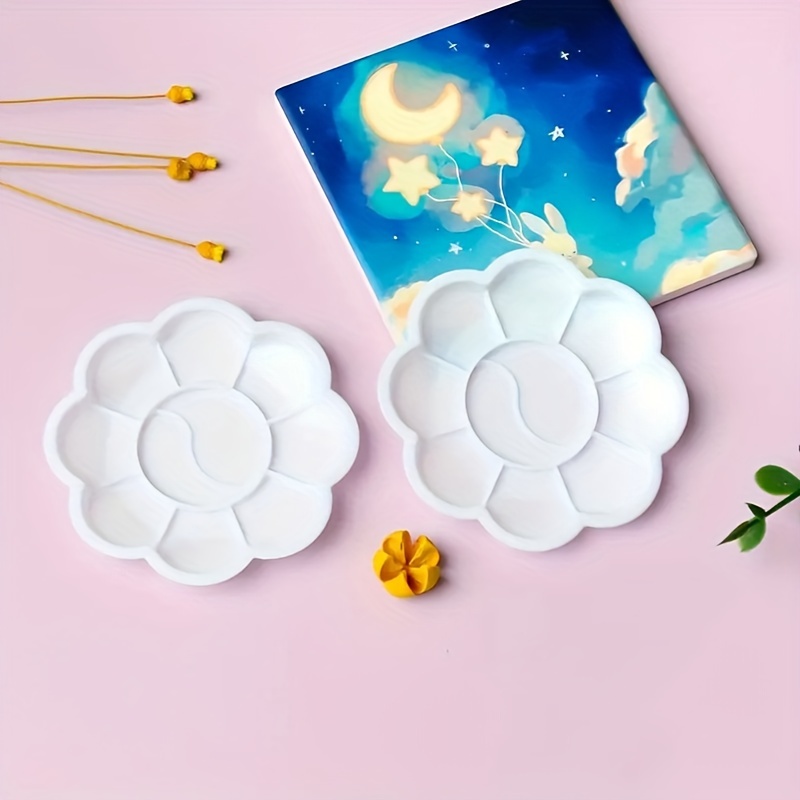 จานสีรูปดอกไม้แบบใช้แล้วทิ้ง 1 - Acrylic Pour Paint บทวิจารณ์และราคา